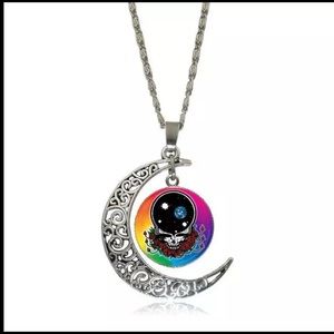 Grateful Dead Steal Your Face Necklace with Moon